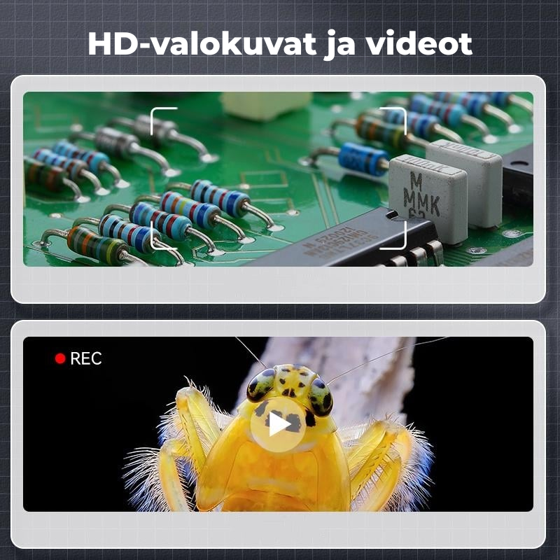 Zoomin™ | Kannettava digitaalinen mikroskooppi LED‑valaistuksella