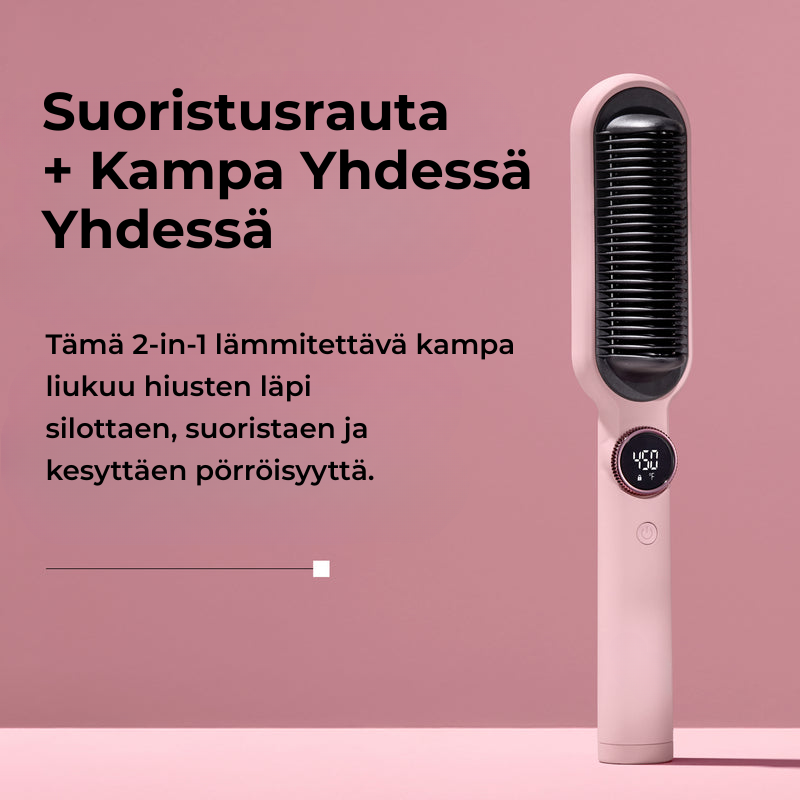 StrandGlow™ | Premium 2-in-1 Suoristuskampa