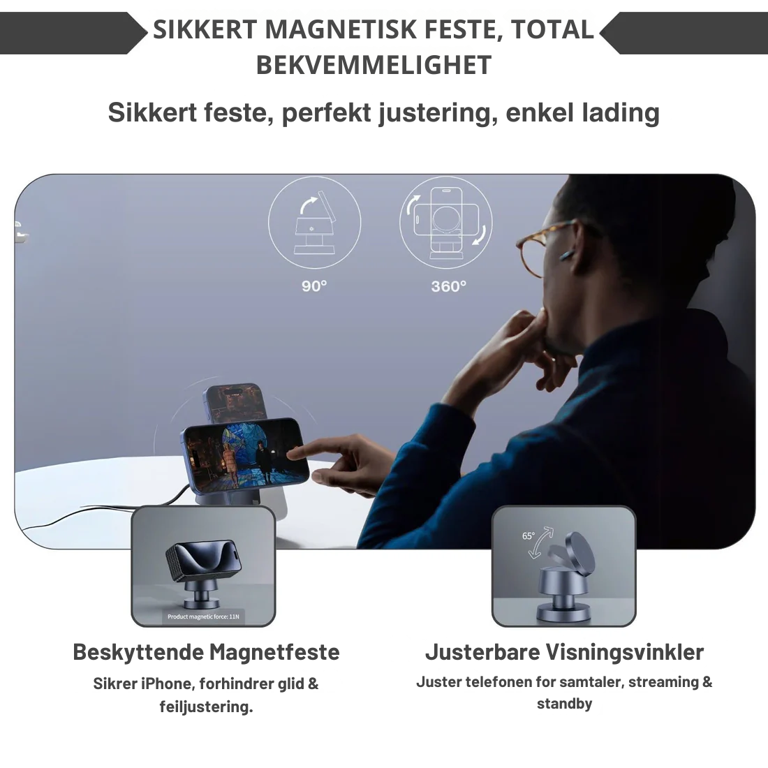 Magvo™ | 4-i-1 MagSafe Trådløs Ladestasjon