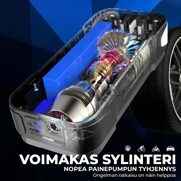 4-in-1 Kannettava Käynnistin Pro Ilmapumpulla