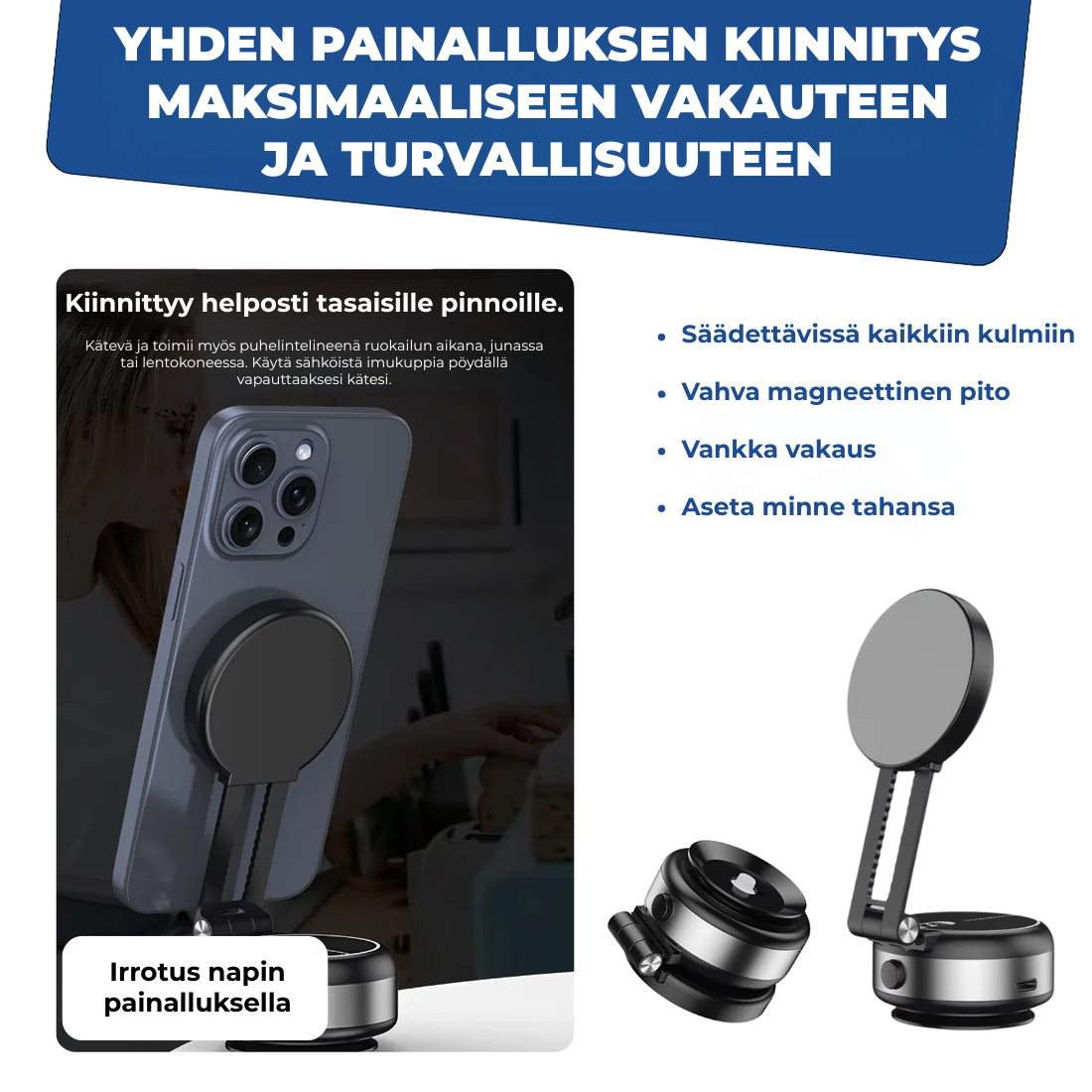 HoldNGo™ | 360° Magneettinen Puhelinteline