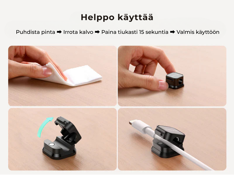 MagClip™ | Magneettinen Kaapeliklipsipidike