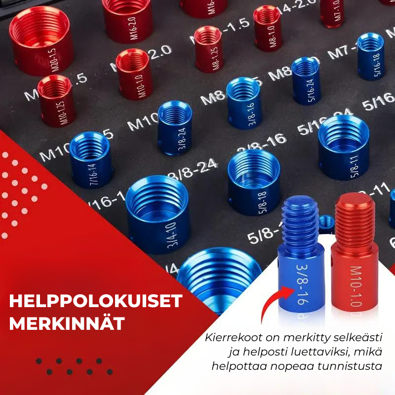 BoltGauge X44 – 44-osainen universaali kierretestisarja (metriset ja tuumaiset)