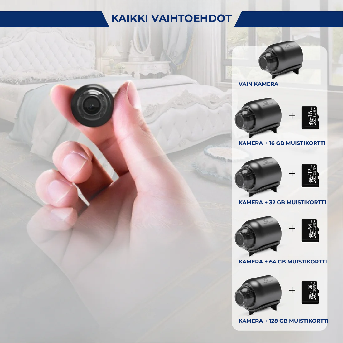 X5 Mini WiFi turvakamera - 1080P, yökuvaus, liiketunnistus
