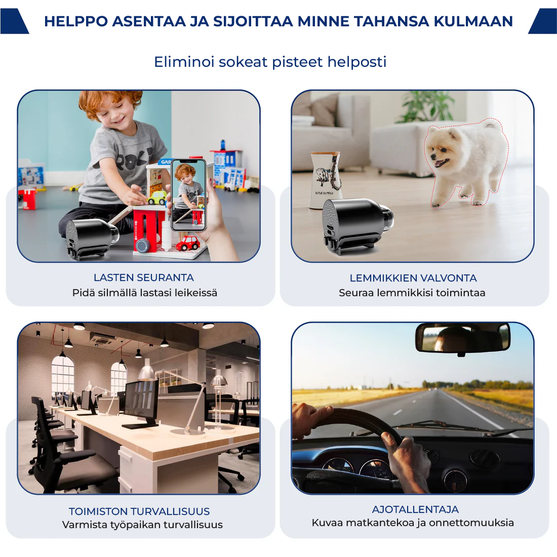 X5 Mini WiFi turvakamera - 1080P, yökuvaus, liiketunnistus