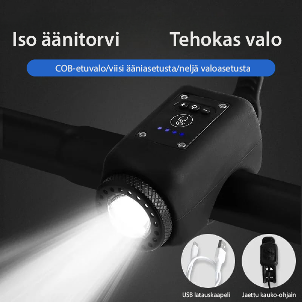 VeloShield 110: Pyörän kaiken sään äänitorvi ja valo