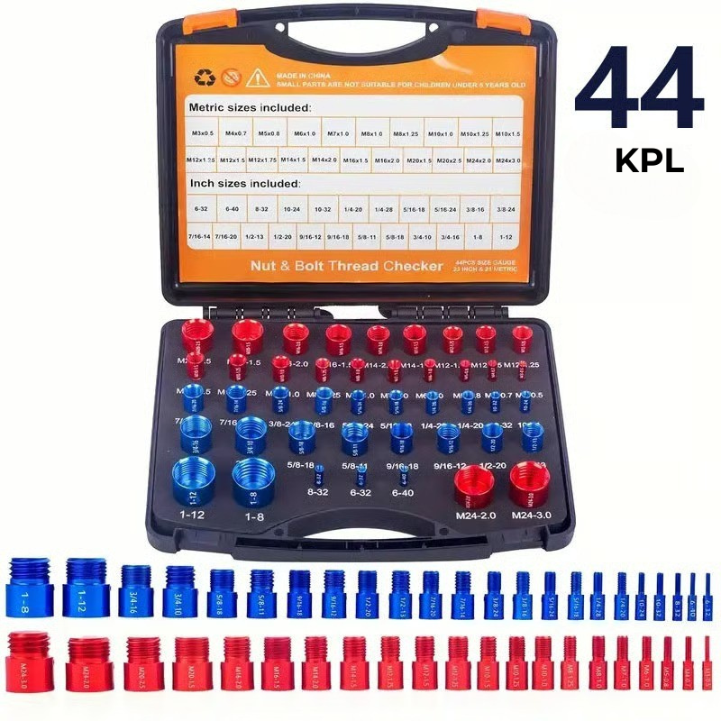 BoltGauge X44 – 44-osainen universaali kierretestisarja (metriset ja tuumaiset)