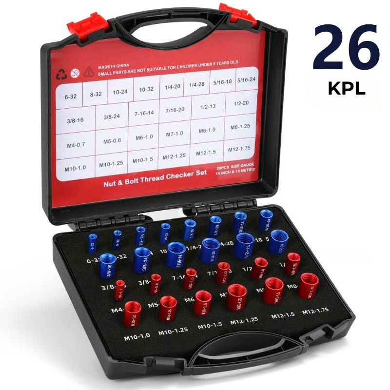 BoltGauge X44 – 44-osainen universaali kierretestisarja (metriset ja tuumaiset)