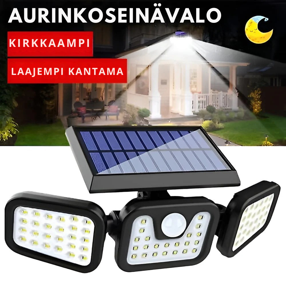 BrightGuard™ Aurinkokäyttöinen Liikevalo – Valaise ja turvaa kotisi luottavaisin mielin!