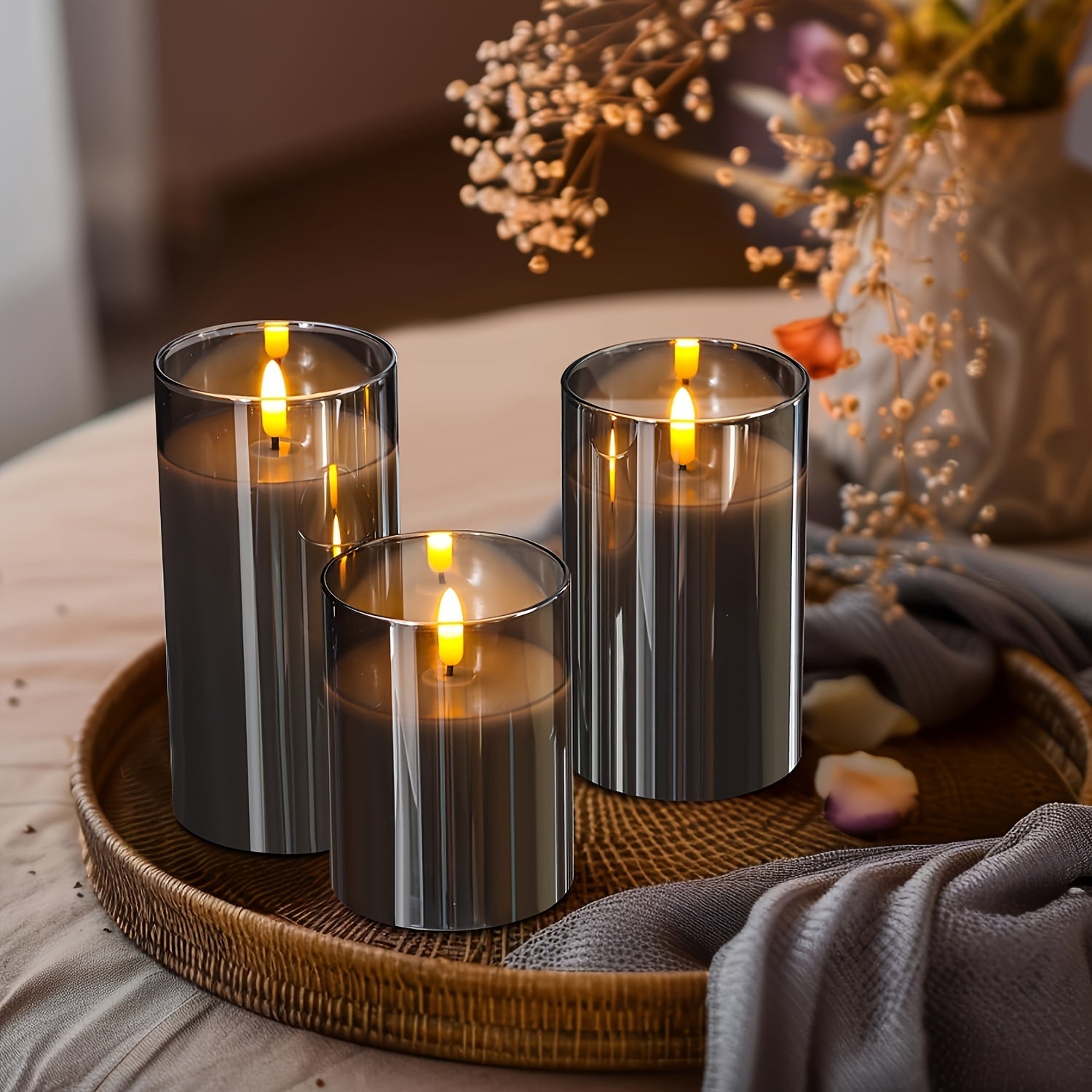 LED-kynttiläsetti Kauko-ohjattava Flicker-efekti