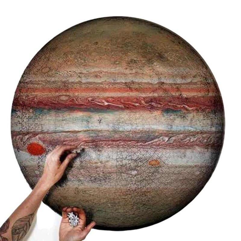 LuxHome Pyöreä Palapeli – 1000 Palaa | Kuu, Mars, Venus & Maa | 68 cm Halkaisija