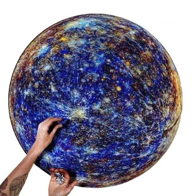 LuxHome Pyöreä Palapeli – 1000 Palaa | Kuu, Mars, Venus & Maa | 68 cm Halkaisija