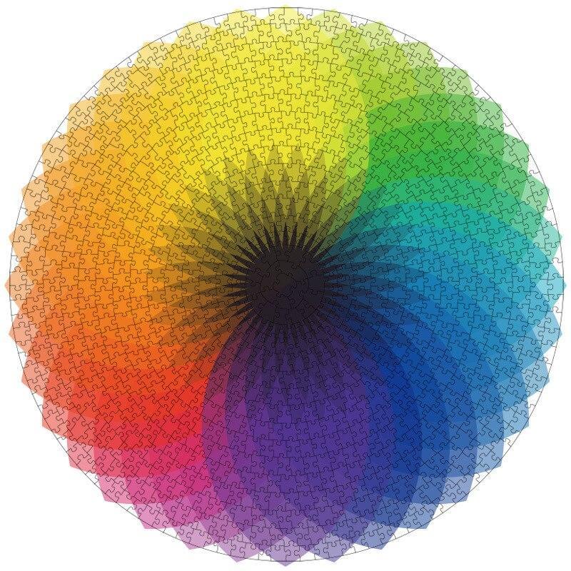 LuxHome Pyöreä Palapeli – 1000 Palaa | Kuu, Mars, Venus & Maa | 68 cm Halkaisija