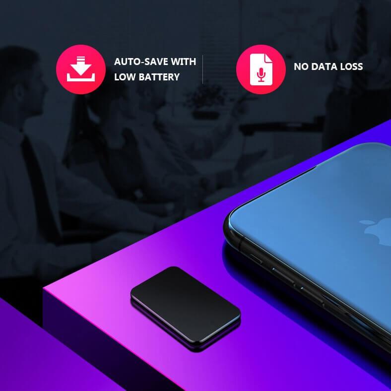Miniääninauhuri 64GB Pitkä Tallennusaika Korkea Äänenlaatu