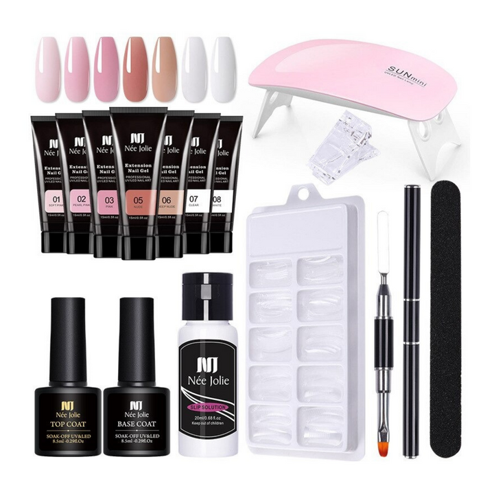 Poly Nail Kit – Täydellinen Kynsienrakennussarja UV-lampulla ja Polygelillä Kotikäyttöön