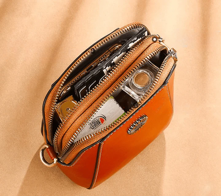 Retro Crossbody Leather Bag™ – Ajaton Tyyli ja Käytännöllisyys Yhdessä