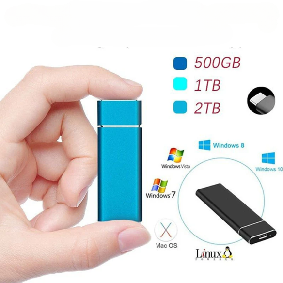 RapidDrive™ Ulkoinen SSD – Erittäin Nopea Kannettava Tallennus USB-C- ja USB 3.1 -liitännöillä