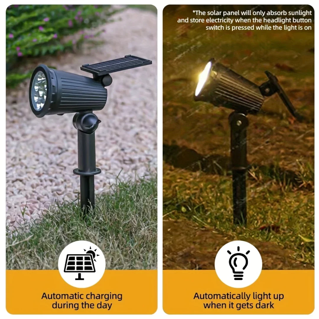 Aurinkokäyttöiset LED-Spotvalot 2 Kpl Säädettävällä Kirkkaudella