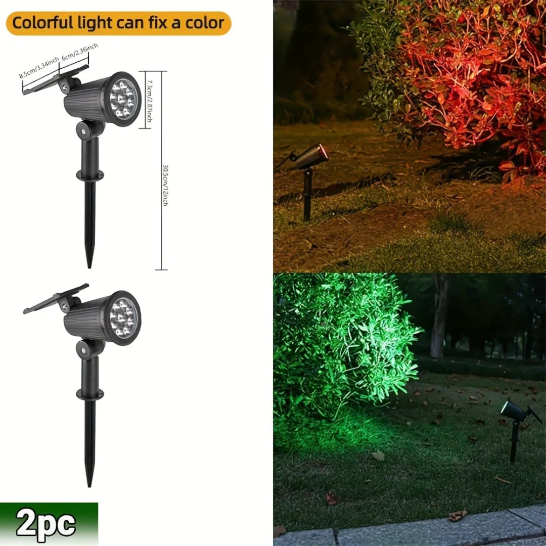 Aurinkokäyttöiset LED-Spotvalot 2 Kpl Säädettävällä Kirkkaudella