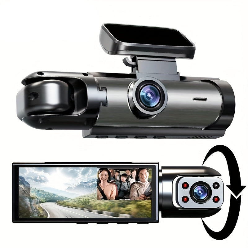 Autokamera Kaksilinssi 1080P Yönäkö Näyttö