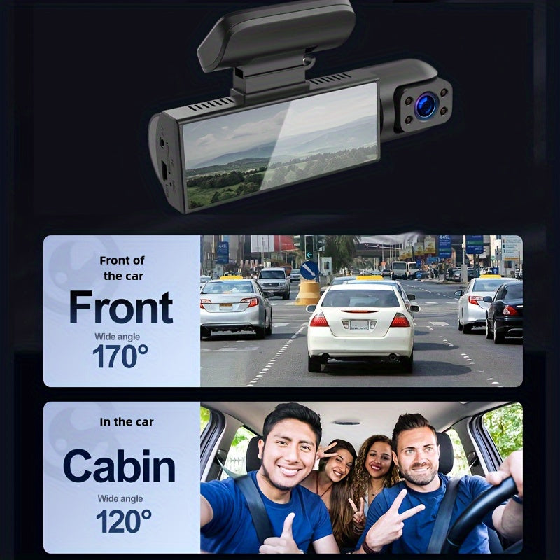 Autokamera Kaksilinssi 1080P Yönäkö Näyttö