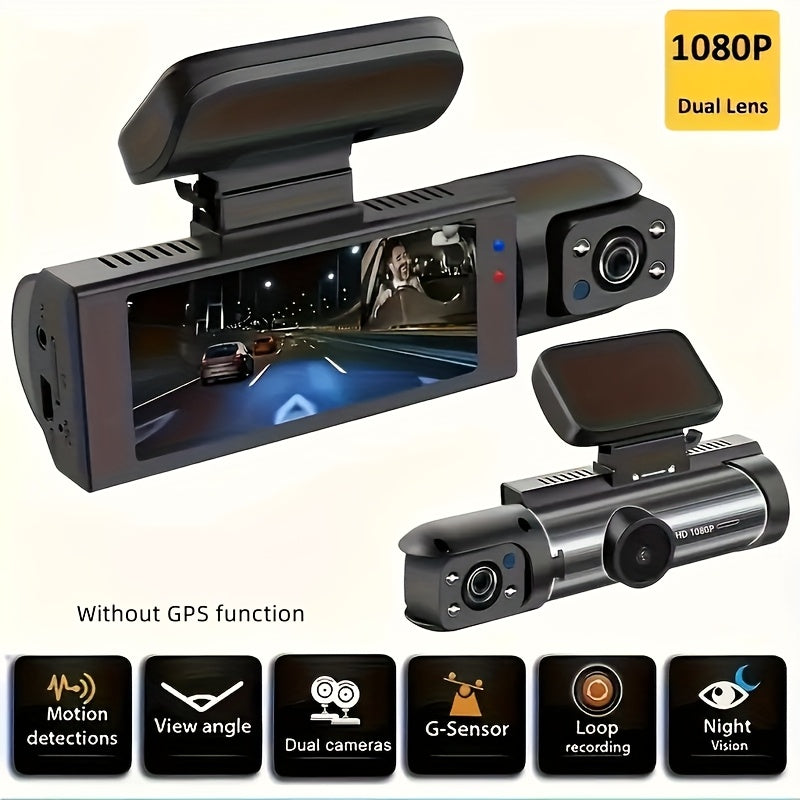 Autokamera Kaksilinssi 1080P Yönäkö Näyttö