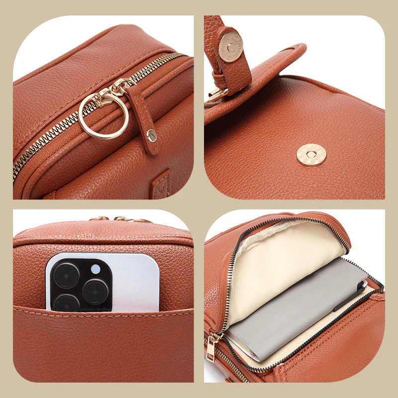 Crossbody Leather Bag 'Vienna'™ – Ajaton Tyyli ja Arjen Toimivuus