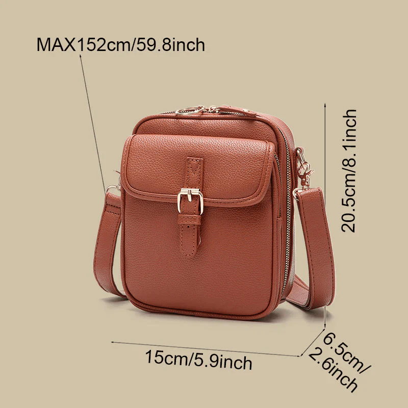 Crossbody Leather Bag 'Vienna'™ – Ajaton Tyyli ja Arjen Toimivuus