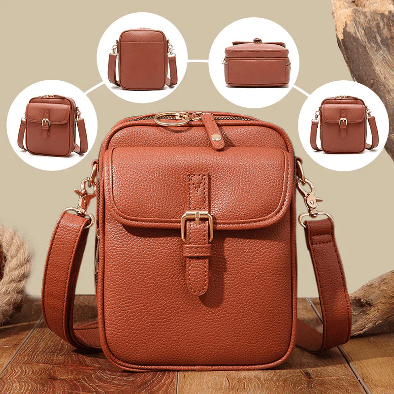 Crossbody Leather Bag 'Vienna'™ – Ajaton Tyyli ja Arjen Toimivuus