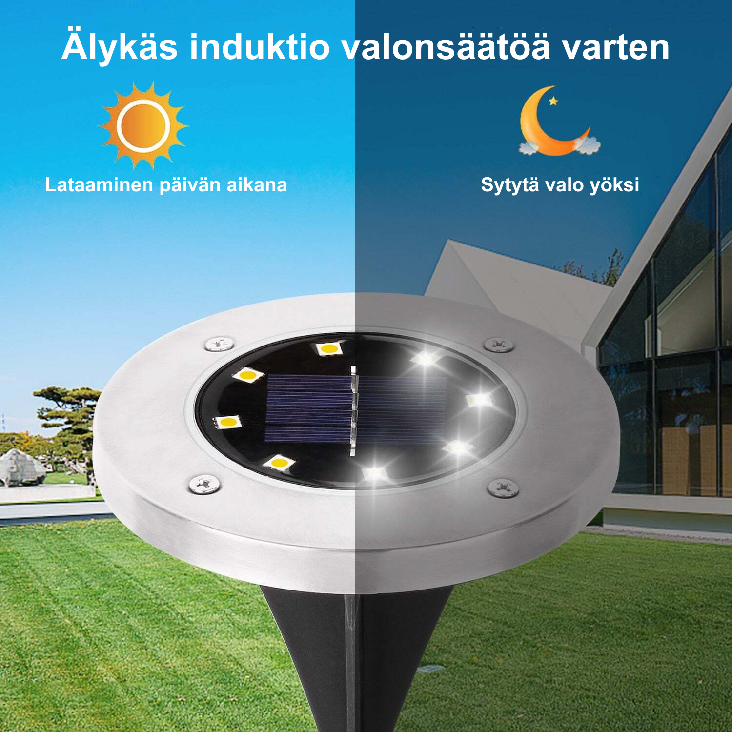 Aurinkokäyttöiset Puutarhavalot – Helppo Asennus & Automaattinen Syttyminen