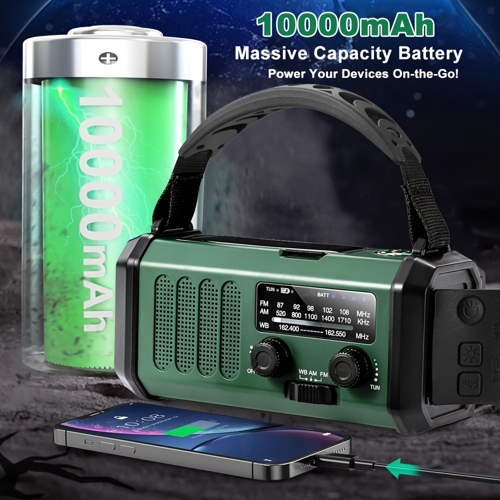 Hätätilaradio AM/FM/NOAA Käsikammella ja Aurinkolatauksella