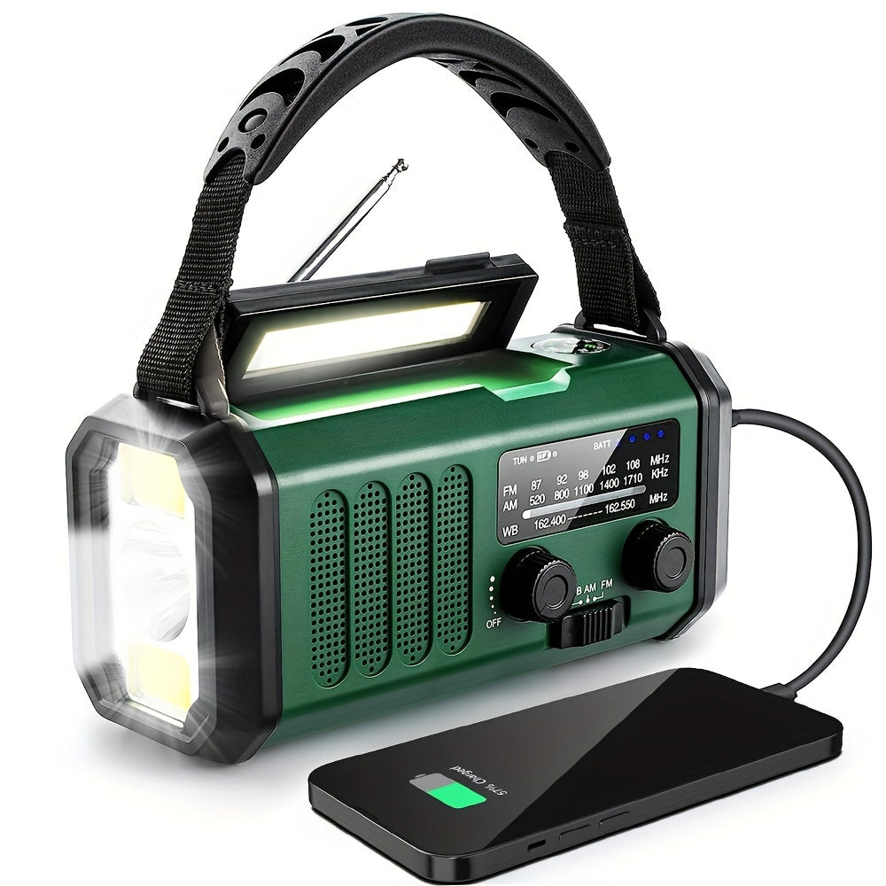 Hätätilaradio AM/FM/NOAA Käsikammella ja Aurinkolatauksella