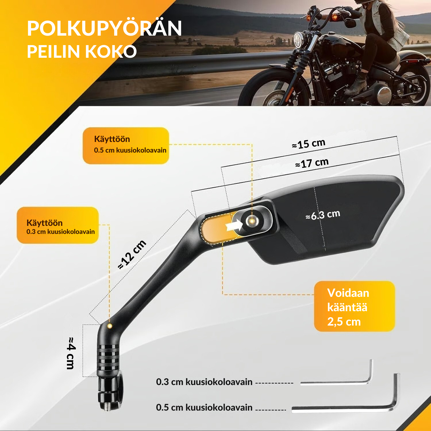 RideGuard™ Polkupyörän peili – 360° Takanäyn selkeys ja horjumaton vakaus