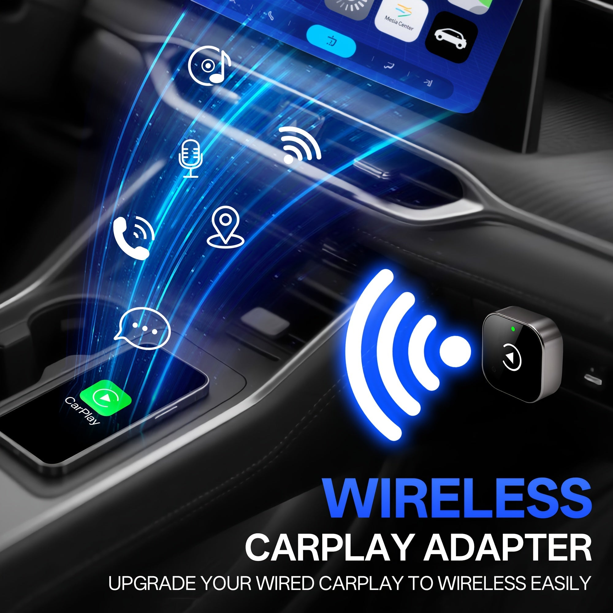 Langaton CarPlay Android Auto Adapteri 2-in-1
