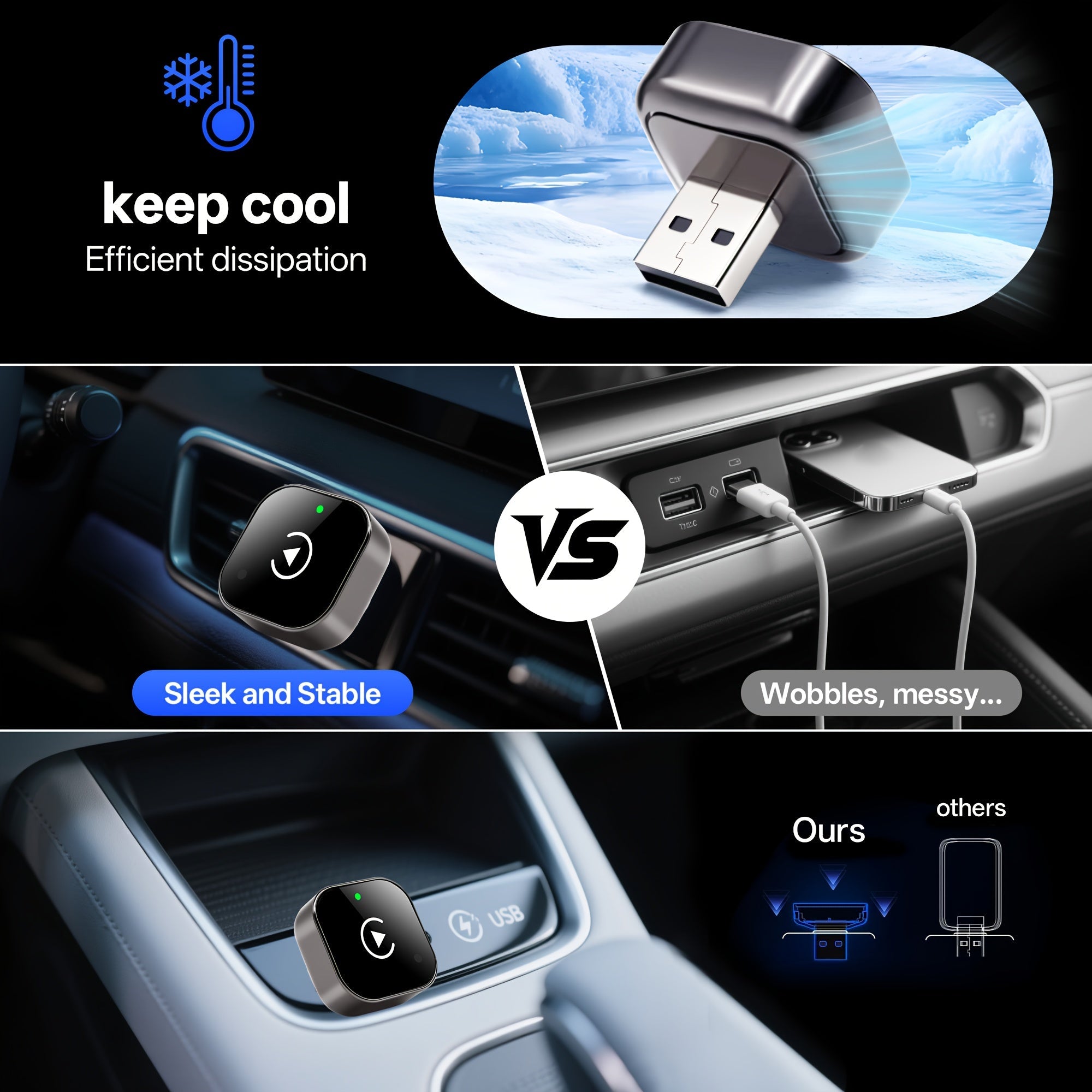 Langaton CarPlay Android Auto Adapteri 2-in-1