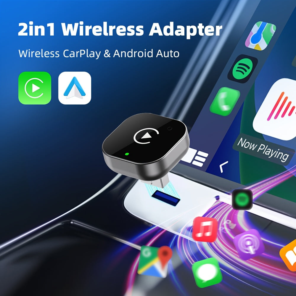 Langaton CarPlay Android Auto Adapteri 2-in-1