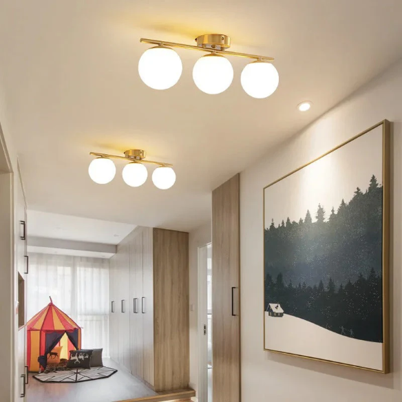 NordLux Tyylikäs LED-Kattovalaisin – Lasikupumalli Kultaisin Yksityiskohdin (30 cm)