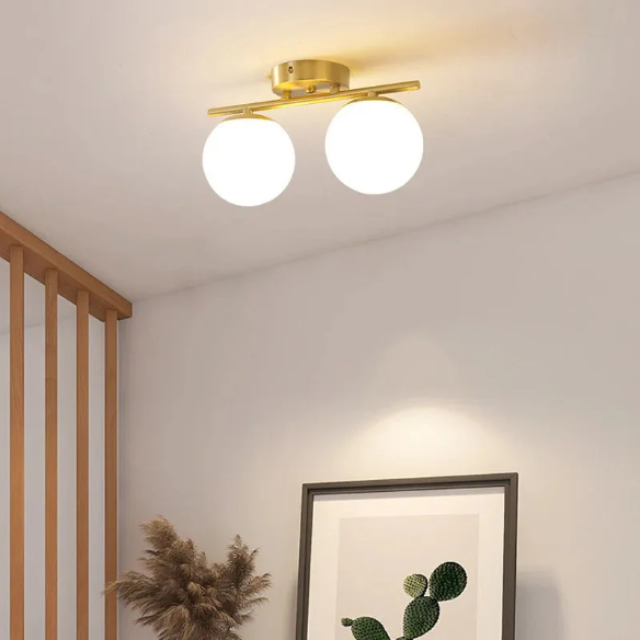 NordLux Tyylikäs LED-Kattovalaisin – Lasikupumalli Kultaisin Yksityiskohdin (30 cm)