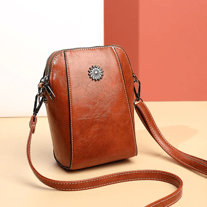 Retro Crossbody Leather Bag™ – Ajaton Tyyli ja Käytännöllisyys Yhdessä